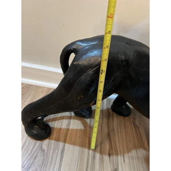 Vintage Large Panther Sculpture Handcrafted Papier Mache Cat Art Deco 32 Inch Ta